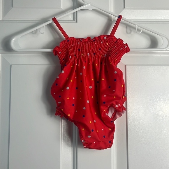 Disney Store Minnie Mouse Red Polka Dot Ice Cream One Piece Bow Bathing Suit - Picture 4 of 8